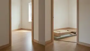 układanie paneli podłogowych w kilku pomieszczeniach
