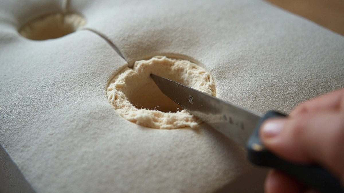 jak wyciąć otwór w panelu tapicerowanym