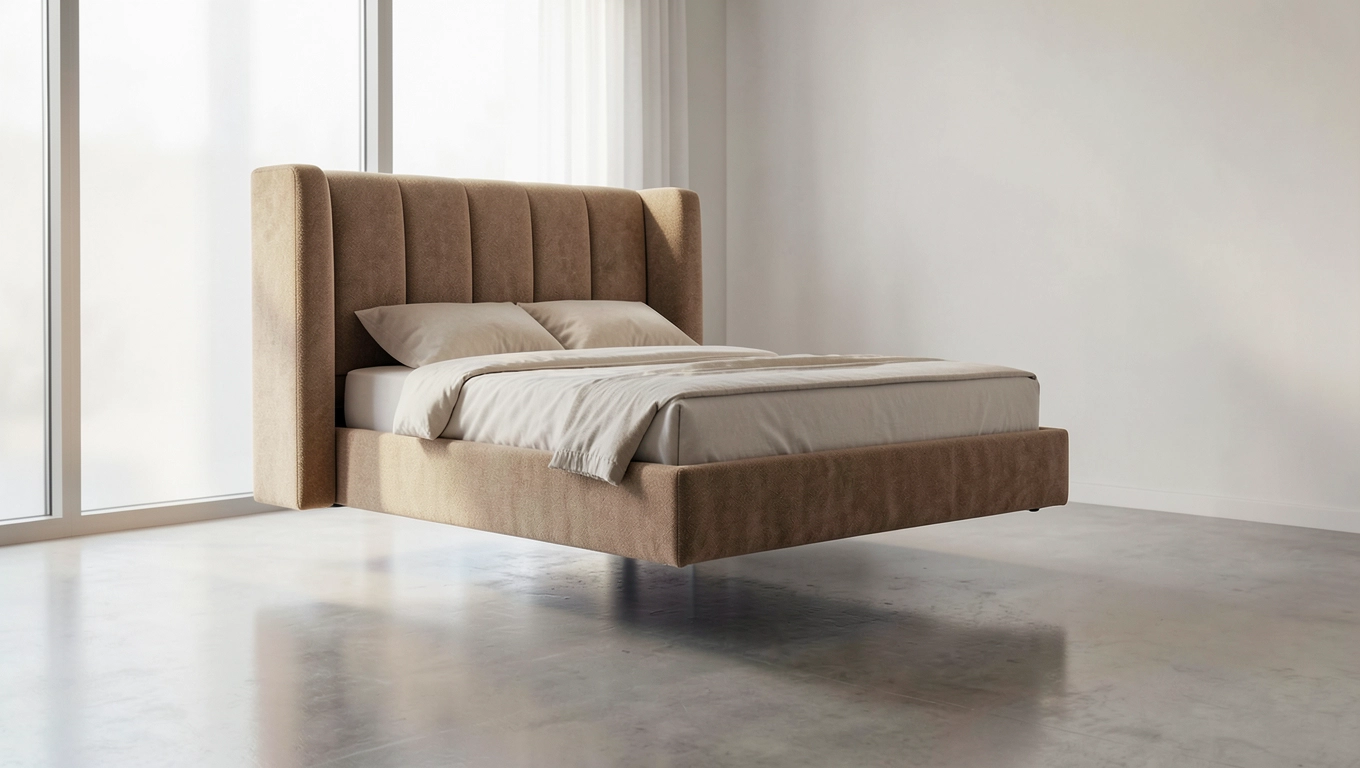 Łóżko lewitujące bez wezgłowia do paneli tapicerowanych