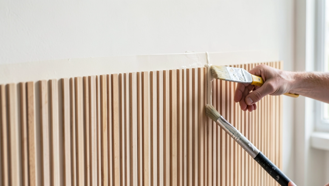 Montaż ryflowanych paneli drewnianych na ścianie