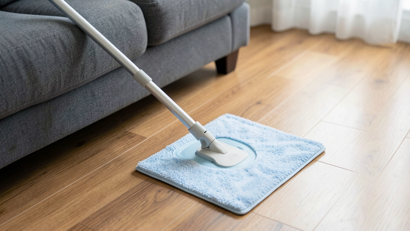 Płaski mop z mikrofibry do laminatu