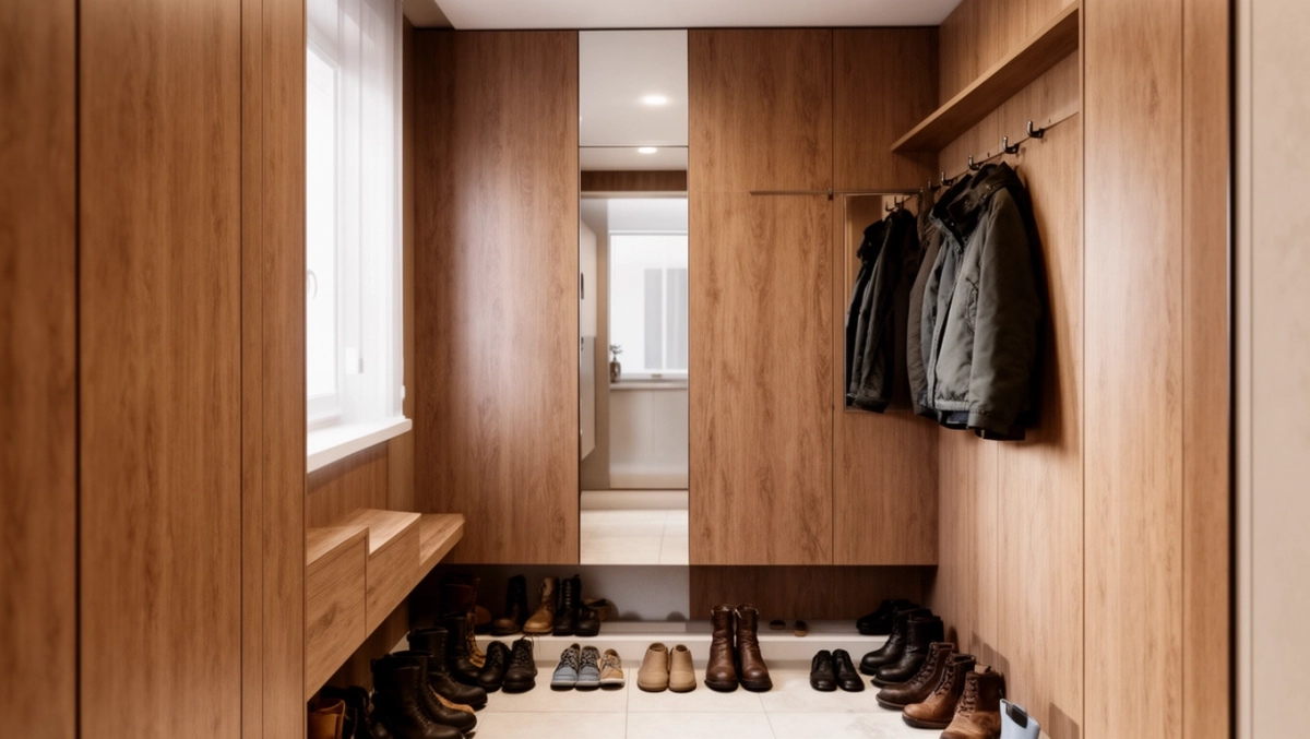 przedpokój w panelach ściennych