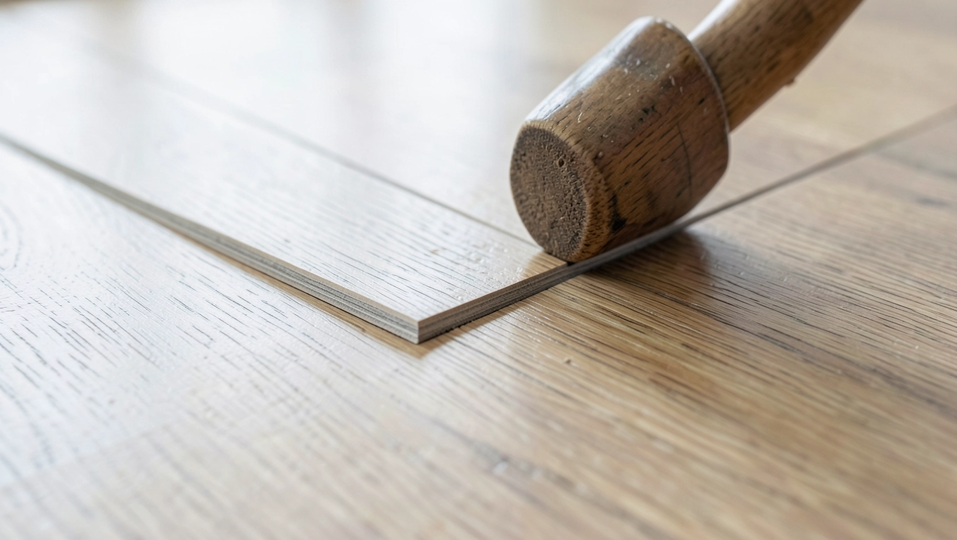 Równomierne układanie paneli laminowanych dobijakiem