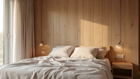 Drewniane panele ścienne do sypialni
