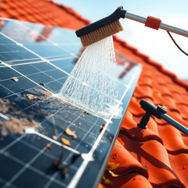 Jak myć panele fotowoltaiczne na dachu
