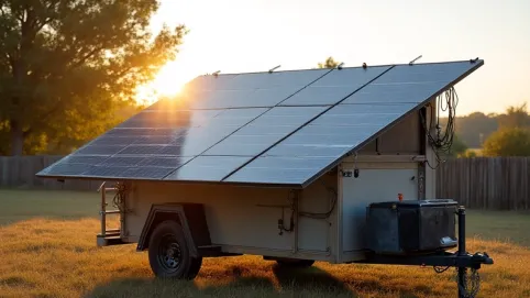 montaż paneli fotowoltaicznych na przyczepie