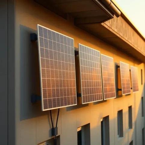 Panele fotowoltaiczne na ścianie
