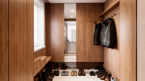 przedpokój w panelach ściennych