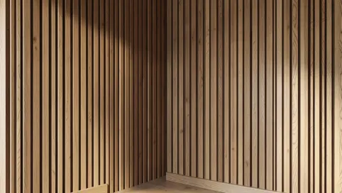 ryflowane panele ścienne drewniane