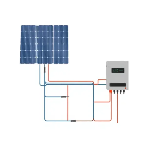 Schemat podłączenia paneli fotowoltaicznych 2 stringi