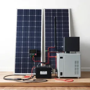 schemat podłączenia paneli fotowoltaicznych off grid