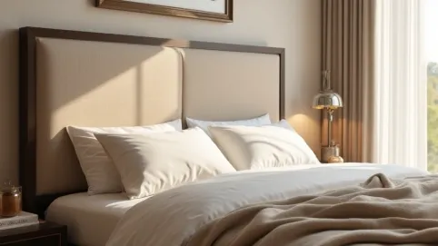 Zagłówek z paneli tapicerowanych