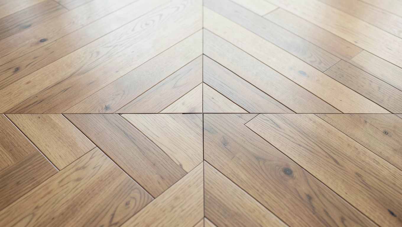 Suchy montaż jodełki winylowej przed klejeniem