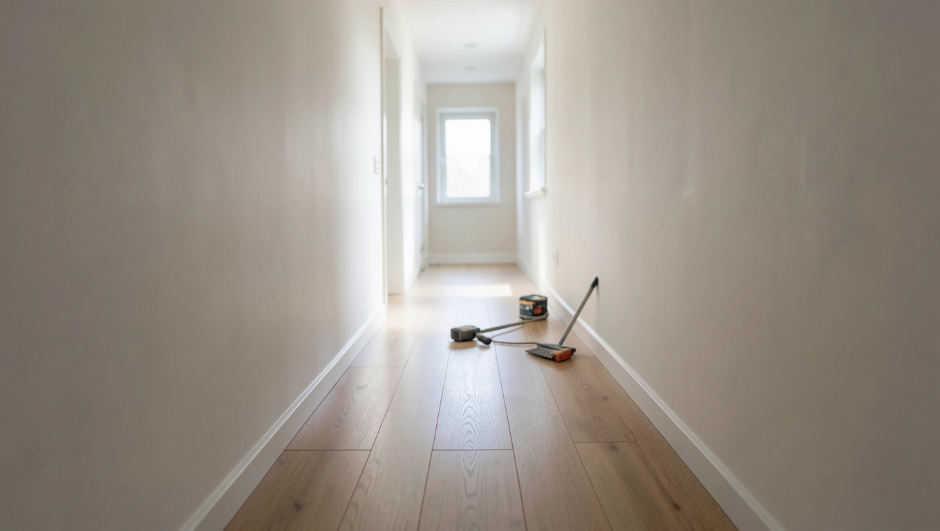 Układanie paneli wzdłuż dłuższej ściany