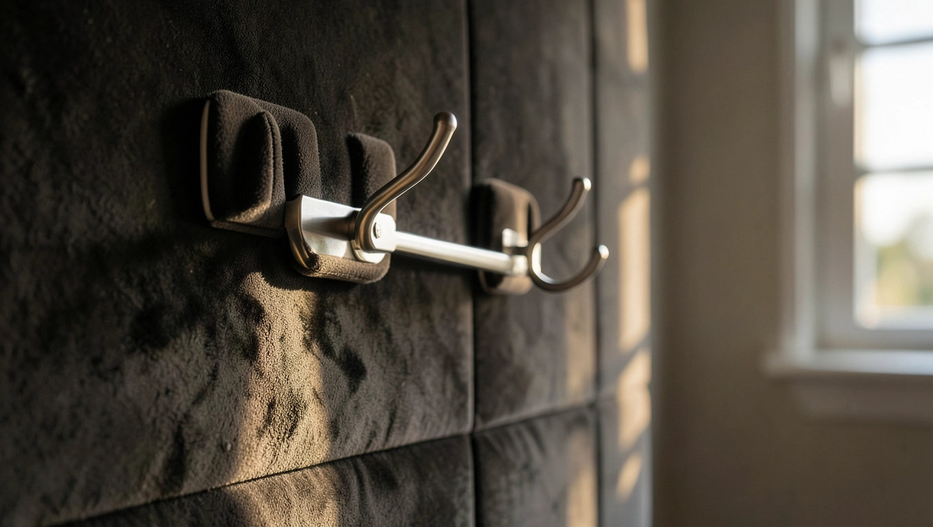 wieszaki na panelach tapicerowanych