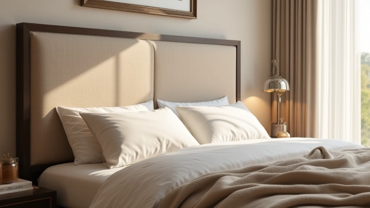 Zagłówek z paneli tapicerowanych